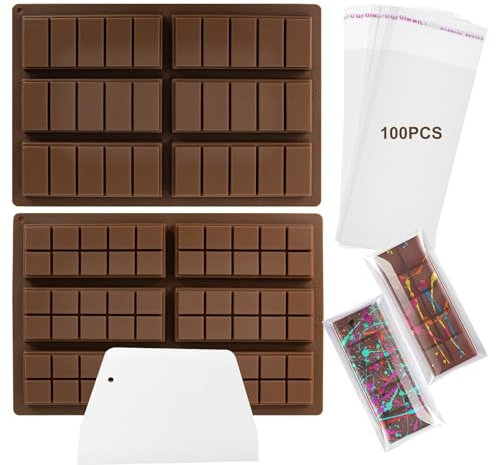 2 Pièce Moule Tablette Chocolat, Dubai Moule Silicone Tablette De Chocolat Moule à Chocolat Avec Spatule Et Sachet Pour La Fabrication De Pralines Au Chocolat