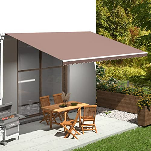 Haus & Garten, Rasen & Garten, Outdoor Living, Fenster & Tür Markisen, Heim Ersatzstoff für Markise, Braun, 5 x 3,5 m