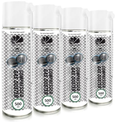 AABCOOLING Home&Office (4 x 500 ml) Dator Dammsugare - Dammblåsare för tangentbord, laptop och PC-komponenter, rengöringsspray för elektronik och kontorsutrustning, Grafikkortsrengöring, K3​