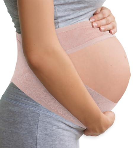 GLIDESMOOTH Pregnancy Belly Band for Pregnant Women, Breathable Maternity Belt, Adjustable Pregnancy Belly Support Band, X-Large, Pink