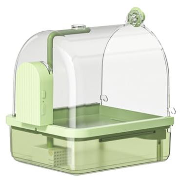 manhegari Bagno Onda Per Pappagalli | Stazione Da Bagno Parrocchetto | Supporto Automatico Con Doppia Funzione Per Parco Giochi Voliera Allevamento Presentazione Interno