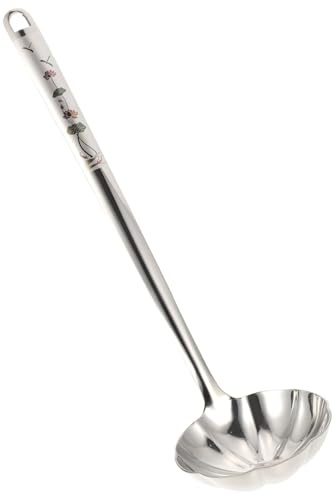 Alipis Cuillère à Soupe Longue en Acier Inoxydable Louche à Soupe Pratique Grosse Cuillère Réutilisable Ustensile Cuisine Antiadhésif la Cuisine Maison Restaurant