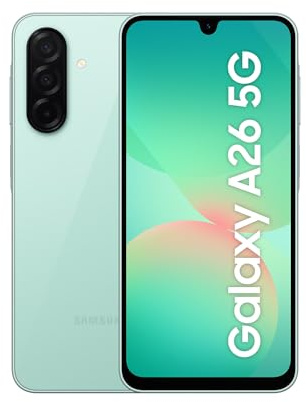 Samsung Galaxy A26 5G AI Smartphone ohne Vertrag, Simlockfreies AI Handy mit Android, 8 GB RAM, 256 GB Speicher, 50-MP-Kamera, Mint, 2,5 Jahre Herstellergarantie [Exklusiv auf Amazon]