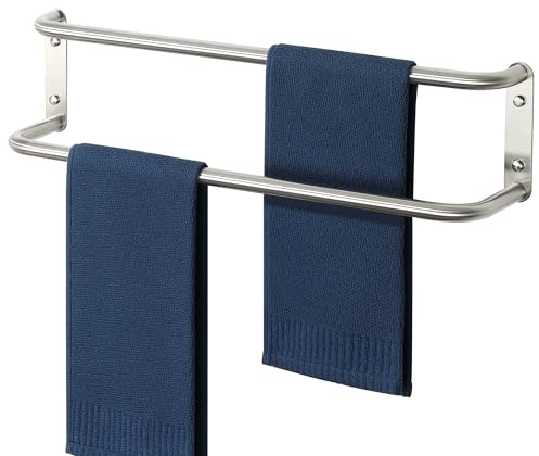 Mooche 60CM Handtuchhalter Edelstahl Gebürstet,Doppelt Handtuchhalter Wand | SUS304 Edelstahl Gästehandtuchhalter Badezimmer Set Bad Handtuch,Handtuchständer für Badezimmer Handtuchhalter Mit Bohren