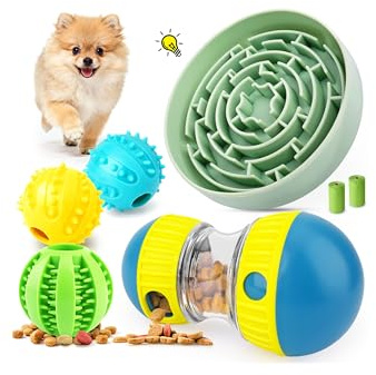 KIPRITII Enriching Slow Feeding Set for Dogs – Slow Feeder Dog Bowls & Interactive Toys with Puzzle-Based Enrichment for Smarter Eating & Busy Minds