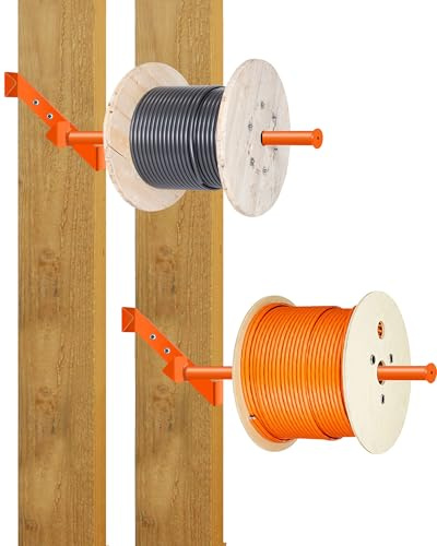 Heavy-Duty 300LB Capacity for Fast, Tangle-Free Wire, Cable, and Coil Unwinding, Fit for 2x4 & 2x6 Wood Studs, (2 Pack) Stud Cable/Wire Dispenser