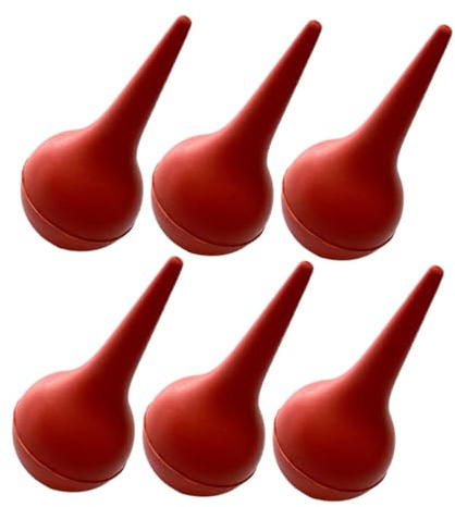 Poire Nasale Bébé Multifonction, Élimination Mucus et Poussière, 6 Pièces | Caoutchouc Rouge, pour Nez de Bébé et Caméra, Soufflage D’air, Aspiration Douce