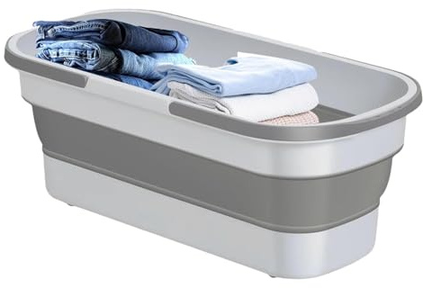 Secchio Pieghevole - Bacinella Plastica Quadrata | Catino Bucato | Vasca Pieghevole Stoccaggio Secchhio Pulizia Rettangolare Multiuso, Secchio Per Lavaggio Galloni Per La Pulizia Del Mop