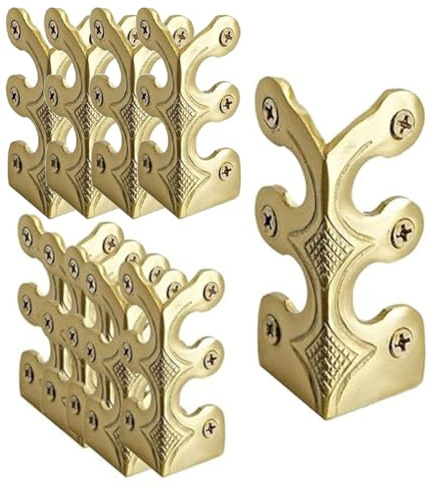 Lonrtesw 10PC Skiffers Baseboard Corner Protectors,Solid Brass Skirting Board Protectors,Baseboard Corner Protectors Gold
