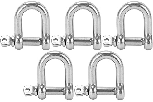 D - Schäkel, Schraubbolzen, Edelstahl 304, 5er - Set – Schwerlast, Korrosionsbeständig, für Hebe - und Verbindungsanwendungen; d schäkel; edelstahl 304
