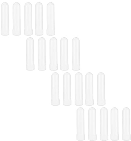 Gogogmee Lot de 20 Tubes d'Aromathérapie Nasale en Plastique Blanc Rechargeables pour Huiles Essentielles Bâtonnets Nasaux Portables pour Inhalation et Soulagement des Sinus Quotidien