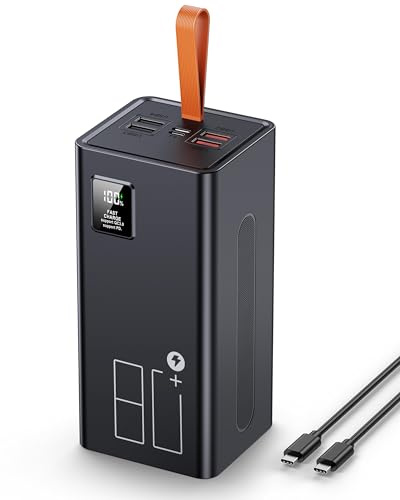 Batterie Externe 80000mAh, 30W Power Bank Charge Rapide, Chargeur Portable USB C 5 Sorties et 2 entrées avec Affichage LED pour iPhone Samsung iPad Smartphone