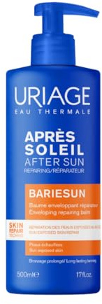 Uriage Bariesun Aftersun-reparationsbalsam - sheasmör, C- och E-vitaminer - återfuktar och reparerar torr hud - lugnande och mjuk - ansikte, kropp - snabb absorption - 500 ml