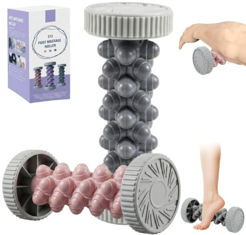 Fotmassageskoter, fotroller för att slappna av plantar fascia med massagepunkter, lindrar fotsmärta, perfekt för sport, kontor och hem, för plantar fasciit, platta fötter och sportrehabilitering