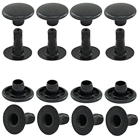 GETMORE Parts Hohlnieten, Einzelkopf, zweiteilig, Messing, rostfrei - ab 100 Stück, schwarz, 7 mm