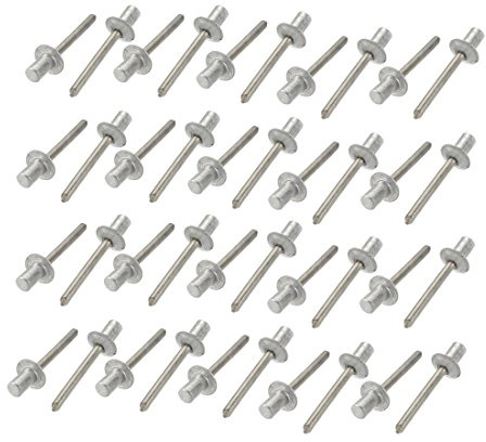 Sourcingmap Blindnieten, Aluminium, rund, gewölbt, geschlossenes Ende, 6,4 x 10 mm, 40 Stück