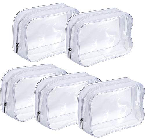 Transparent Kosmetiktasche,PVC Kulturbeutel 5 stück Wasserdicht Kosmetik Reiseset mit Reißverschlüssen für Männer und Frauen Reise Geschäft Urlaub Bad Organisieren