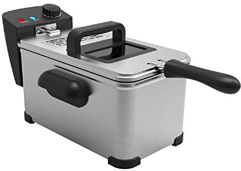 ARDES AR1D30 Friggitrice 3 Litri per Pesce, Patatine e Pollo - Friggitrice ad Olio con Termostato - Colore Argento e Nero