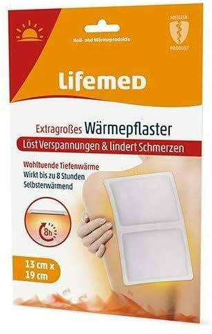 Lifemed Extragroßes Wärmepflaster XXL bei Rückenschmerzen - Schmerzpflaster für Rücken, Schultern und Nacken - Wärmekissen, Wärmegürtel und Rückenretter ohne Arzneimittelwirkstoff (12 Pflaster)