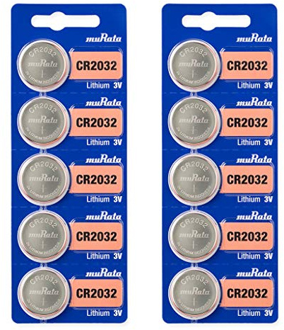 Murata CR2032 Battery DL2032 ECR2032 3V Lithium Coin Cell (10 Batteries)