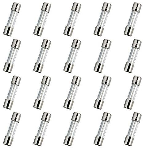 HUAREW T5AL250V 20 Pcs 5x20mm slow blow glass fuse 5A 250V 0.2 x 0.78 inch time delay fuse