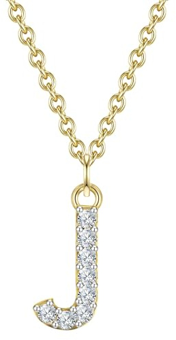 GLANZSTÜCKE MÜNCHEN Damen Kette Buchstabe J aus 925/- Sterling Silber mit Zirkonia