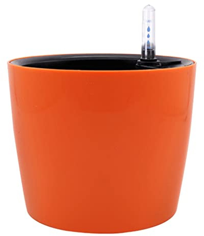 predolo Selbstbewässernde Blumentöpfe mit Wasserstandsanzeige, Rund, Orange