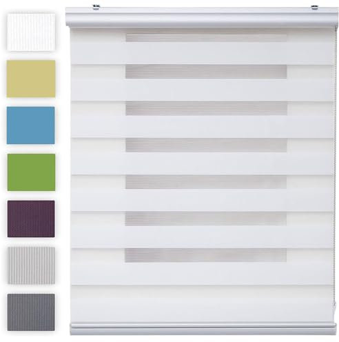 Lamellenvorhang Vertikaljalousie 35 x 200 cm Sichtschutz, Lichtschutz Rollo Faltrollo Jalousette Inkl. Aller Montage-Teile für Fenster und Türen, Weiß
