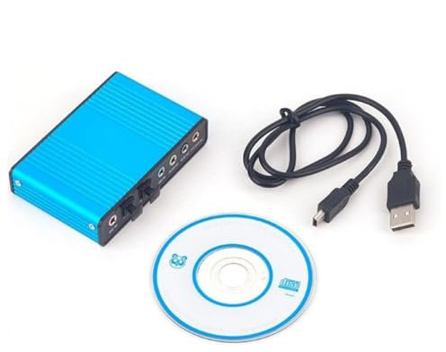 KieTeiiK Carte son externe USB 5.1/7.1 - Son surround 3D dynamique - Jusqu'à 6 haut-parleurs - Enregistrement et lecture simultanés - Adaptateur de carte son externe USB 5.1 7.1 Spdif optique