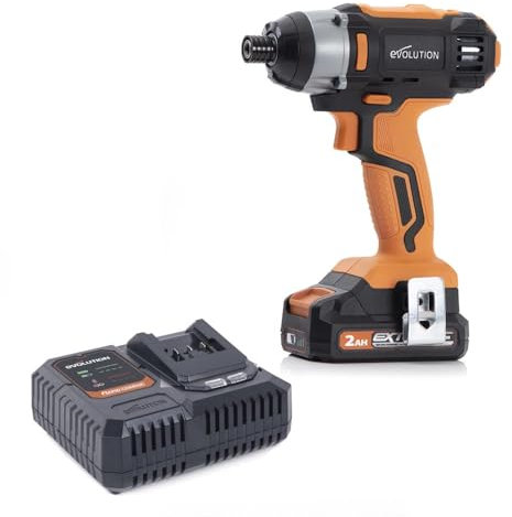 Evolution Power Tools R180IDR-Li Cordless Impact Driver 18v Li-Ion EXT Electric Screwdriver Drill, Variable Speed and LED Light, Compatible with Erbauer Cordless System - Battery & Charger Included