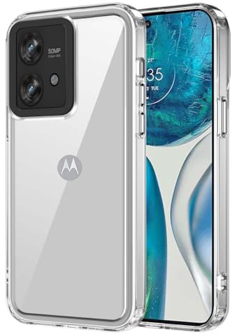 GOKEN Funda para Motorola Edge 40 Neo - Carcasa con Borde de Silicona TPU Suave y Posterior de PC Rígido Transparente, Antigolpes, Case Cover Resistente -Transparente