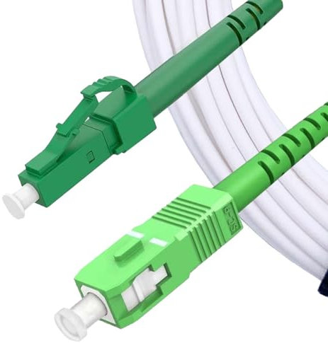 Elfcam® - 10m SC/APC zu LC/APC Glasfaserkabel Singlemode Simplex, OS2 9/125μm LSZH Optischer Kabel Weiß (10M)