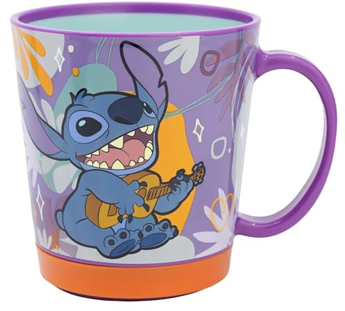 Taza antivuelco de plástico 410 ml de Stitch
