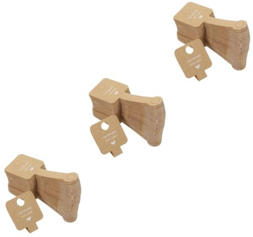 STOBOK 300stücke Schmuckdisplaykarten Kraftpapier Für Armbänder Und Haargummis Faltkarten Mit Selbstklebeoption Für Effektive Präsentation Von Schmuckstücken
