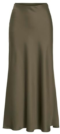 Vila Female Damen High Waist Midirock, eleganter Rock in Midi-Länge VIELLETTE High Waist