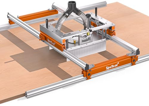 SpeTool Xpert - Fresadora para planear con ajuste de altura continua, extracción de polvo, fácil de instalar, 3 ejes de aluminio para madera
