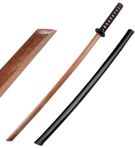 Holz Katana Schwert, Bokken Kendo-Schwertkampf-Training, Samurai Schwert, Rollenspiel Cosplay Iaido-Bokken (Katana gelb-braun mit Scheide)