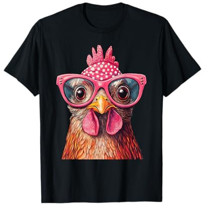 Chicken Wearing Glasses Bandana T-Shirt