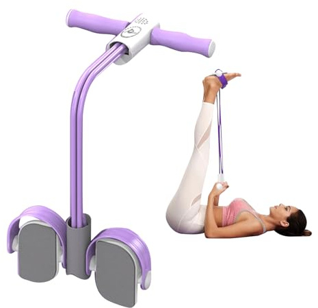 Corde de tension de fitness | Équipement de corde multifonction à 4 tubes | Équipement de yoga extensible pour le ponçage abdominal avec transmission de la voix anglaise de Multif