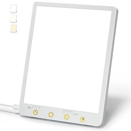 Light Therapy Lamp - 10000 Lux 3 Color Temperature & Wall Mountable, with Memory Function, Touch Control Portable Light Therapy Lamp for Home & Office.