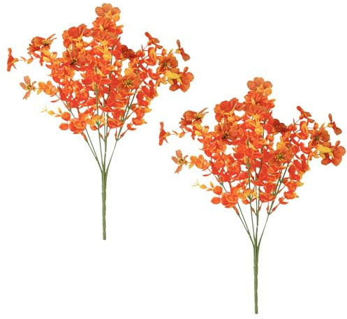 FOSDICK 2 Ramos de Flores Artificiales Decoracion Otoño, Ramo de Flores Artificiales Adornos Otoño Flor Artificial para Manualidades, Ramo de Boda, Centro de Mesa, Arreglos Florales, Decoración Otoñal