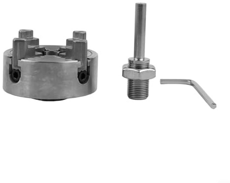 Manuelle Drehmaschine mit 4 Backen, selbstzentrierend, HCS-Kohlenstoffstahl für Bohrmaschine, Silber, 5,2 cm x 6 mm Schaft (Z011A)