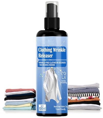 Tejido de spray de ironing, spray de liberación estática, 100 ml, solución para cuidado de tejidos, fórmula rápida sin hierro, tamaño de viaje portátil