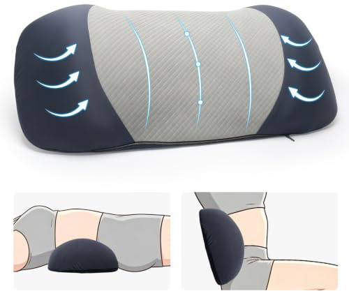 KANGBES Lumbar Support Cushion for Bed, Memory Foam Back Bolster Cushion