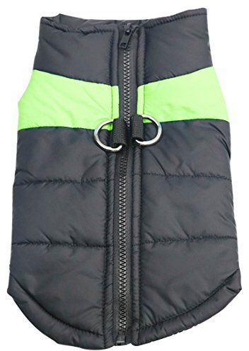 Idepet Haustier Hund Warm Mantel Jacke Wasserdichte Kleidung Kleine mittlere große Haustier Hund Katze Bekleidung Bekleidung Frühling Herbst Winter- (M, Grün)