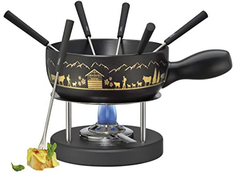 Spring Fondue de queso KP2896225024 - Fondue de queso (22 cm), color negro y dorado