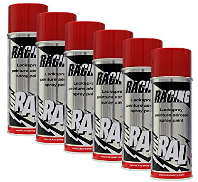 6X KWASNY 288 128 Auto-K Racing Lackspray RAL 3002 Karminrot 400ml