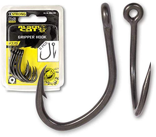 #1/0 Black Cat Gripper Haken DG Coating 6Stück