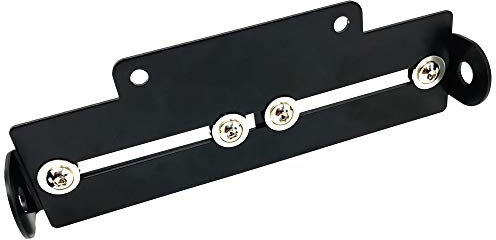 Motocicleta Soporte de Matrícula Placa de Matrícula Soporte - Negro - Ajustable
