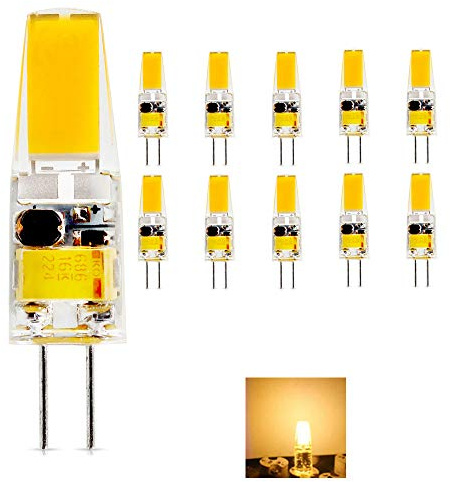 No Flicker Led G4 Bulb Bi-Pin Base 2.5W 2700K-3200K Warm White Light Bulb, AC/DC Lamp 12V,Equivalent to 20W Halogen Replacement,for Landscape,Garden Lighting,Non-Dimmable,10 Pack